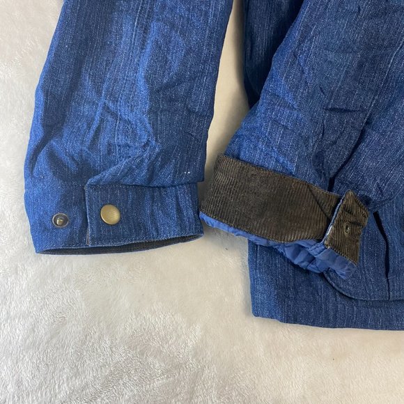 Scandia Woods Button Zip Chambray Corduroy Jacket Plaid Flannel Quilted Lining L - Picture 11 of 16